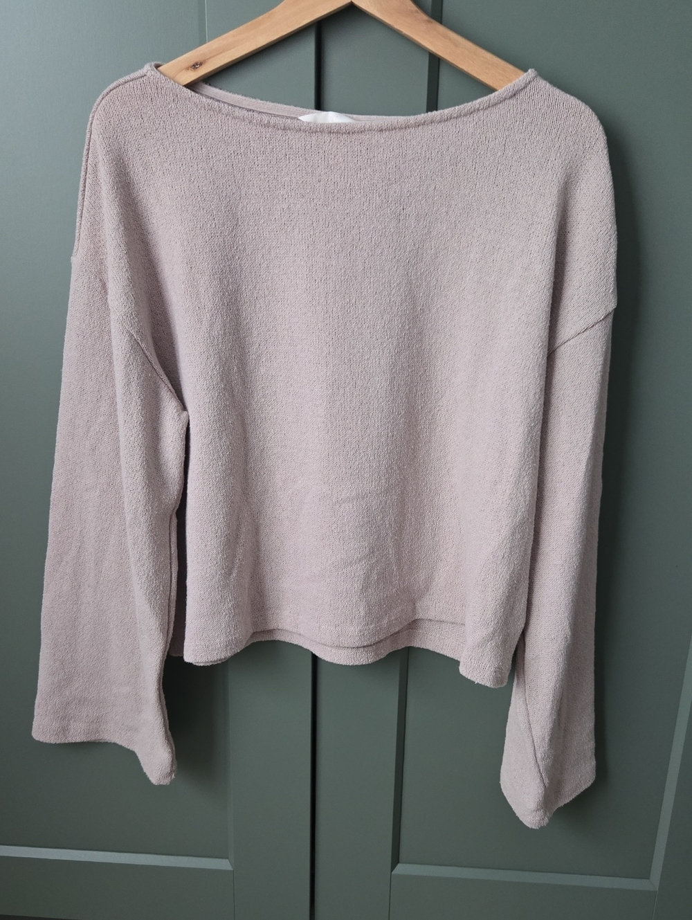 H&M Off-the-Shoulder Sweater in Light Taupe